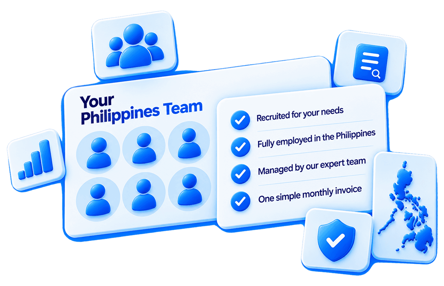 Your Philippines team with recruitment, HR, and billing support from VirtualStaff Enterprise