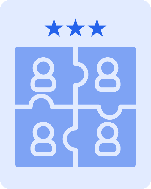 Team members connected as interlocking puzzle pieces