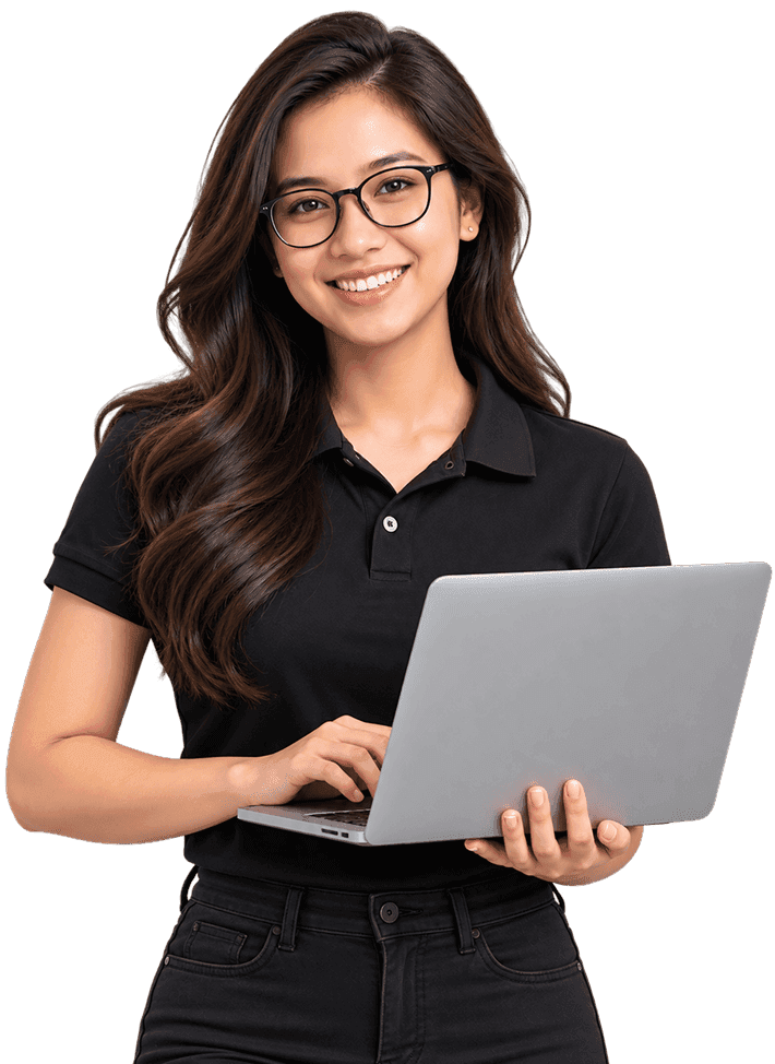 Philippines-based staff member working on a laptop