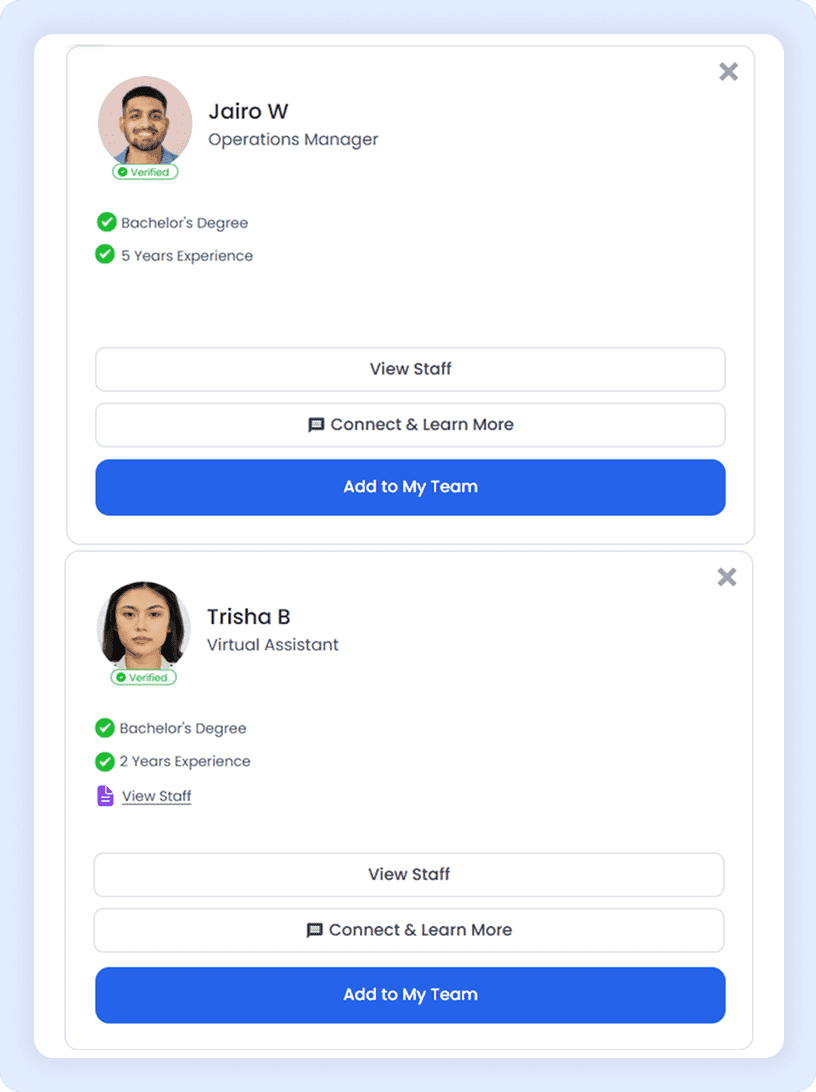See who fits your VirtualStaff Seat